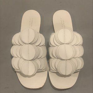 Mercedes Castillo Leather Sandal - White- Size 38 1/2